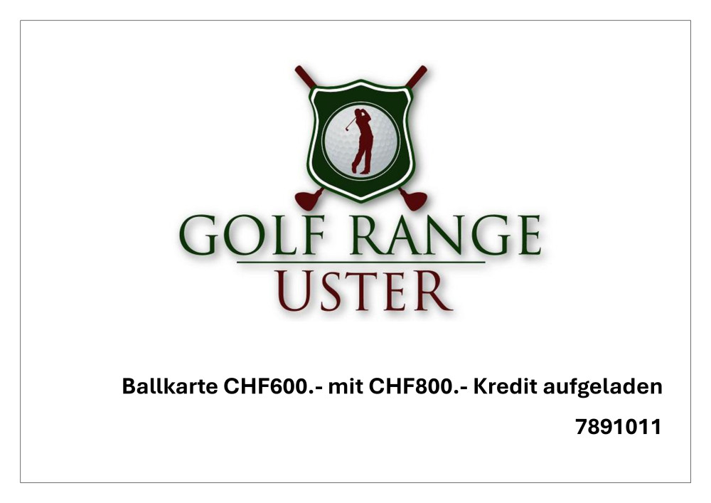Golf Range Uster Ballkarte GRUBC_2